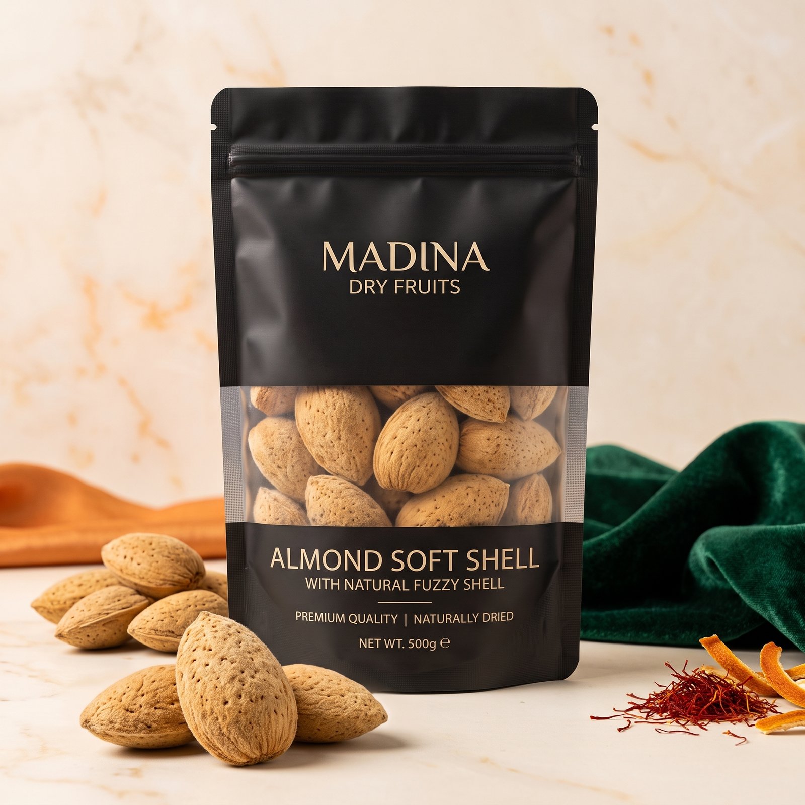 soft shell almond Almond Soft Shell (Kagzi) 1000g - Image 1